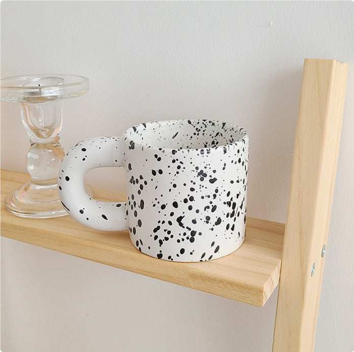 Discover the Charm of the Sesame Dot Splashed Ink Mug