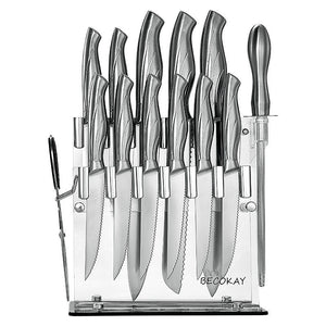 Elevate Your Culinary Skills with Our 13-Piece Stainless Steel Hollow Handle Kitchen Knife Set