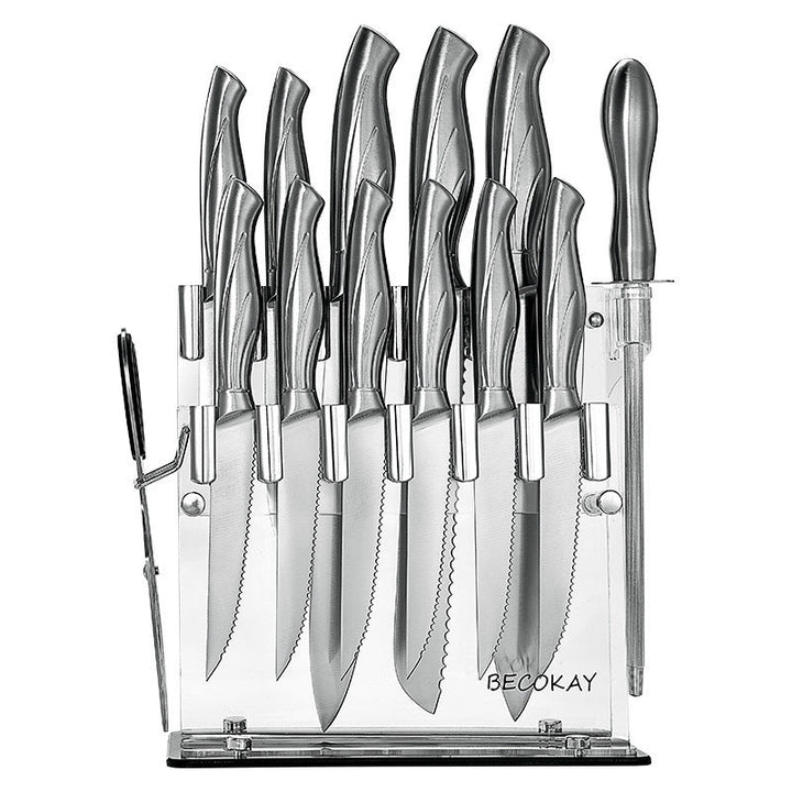 Elevate Your Culinary Skills with Our 13-Piece Stainless Steel Hollow Handle Kitchen Knife Set
