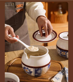 Elevate Your Kitchen Aesthetics with Lard Jar Household Ceramic Spice Jars