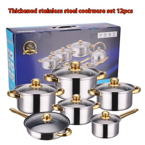 Elevate Your Cooking with Our Gold Handle Pot Set