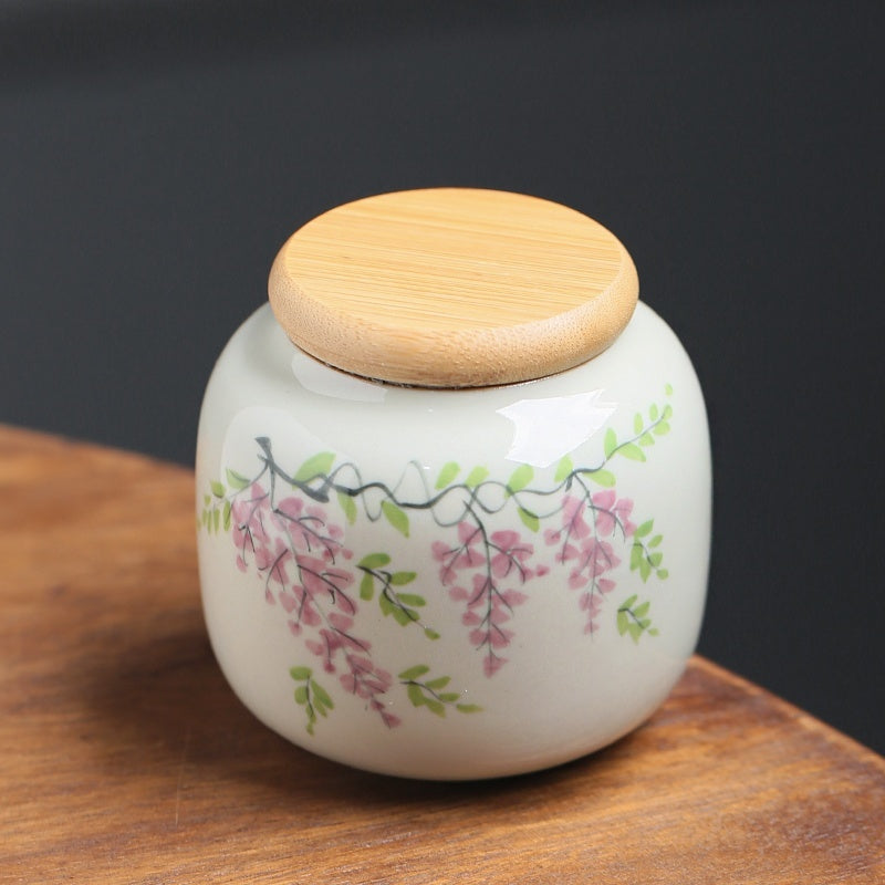 Wisteria Flower Small Tea Jar Sealed Jar