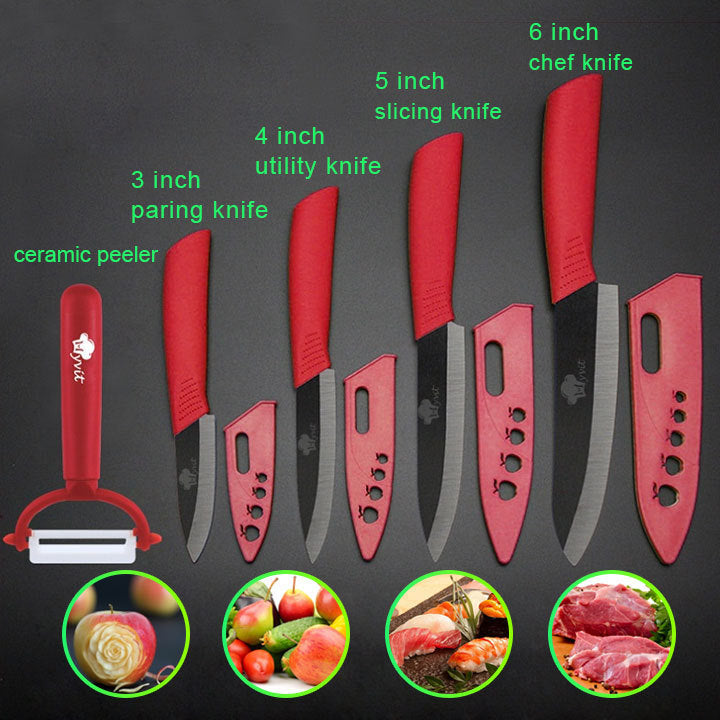 Zirconium Oxide Non-slip Handle Ceramic Knife Set
