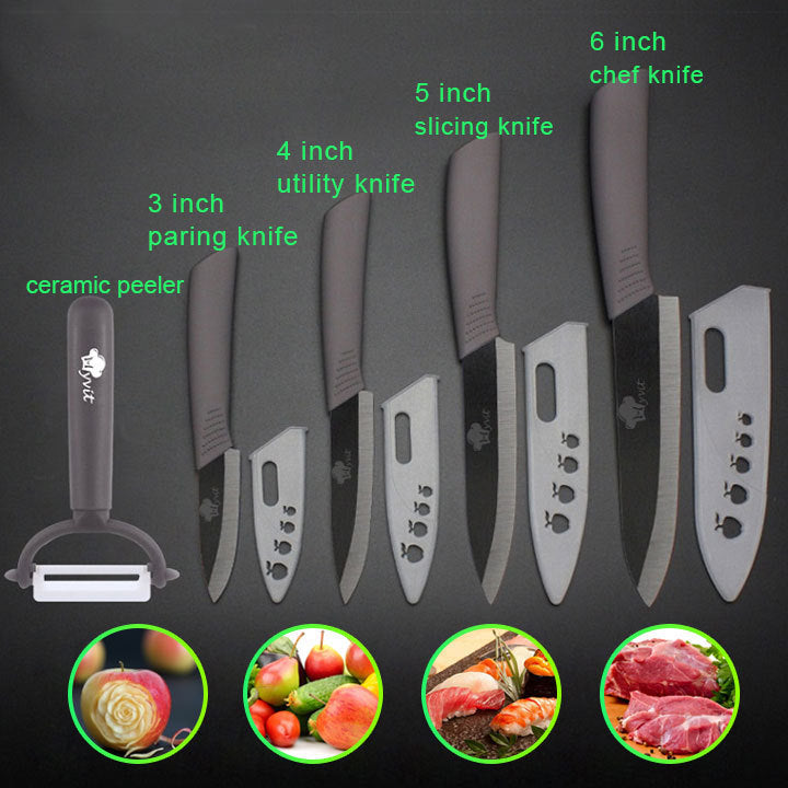 Zirconium Oxide Non-slip Handle Ceramic Knife Set