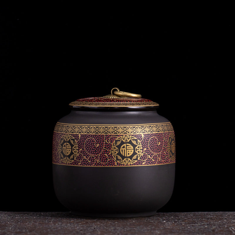 Ceramic Retro Tea Jar Medium Sealed Storage Jar