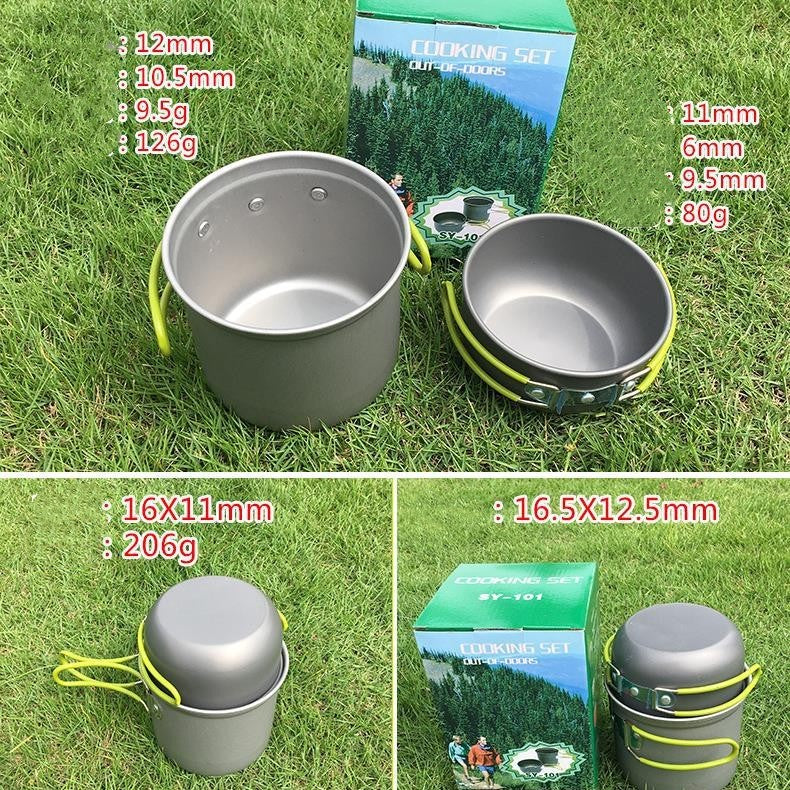 Single 2-piece Outdoor Non-stick Set Of Pots And Pans