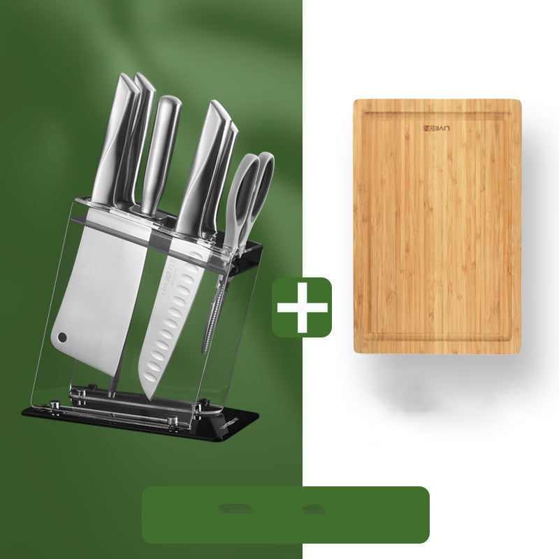 Household kitchen knife and cutting board