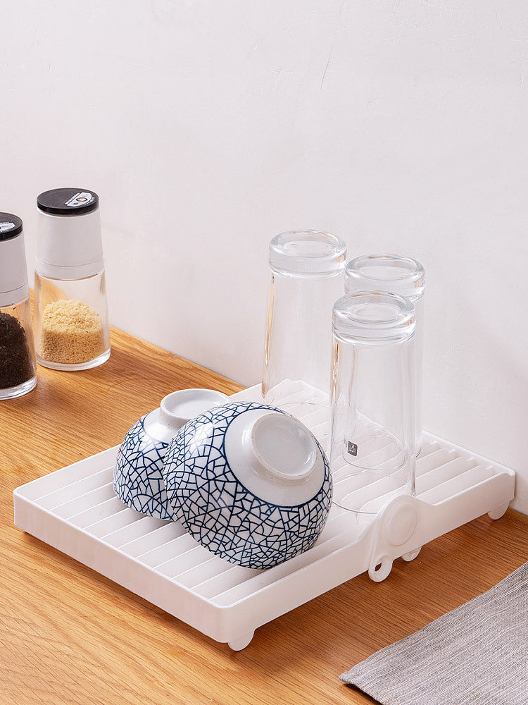 Folding dish rack and dish storage rack