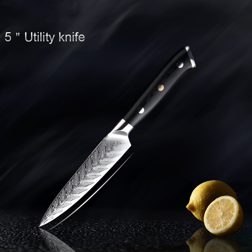 Damascus kitchen knife fish bone