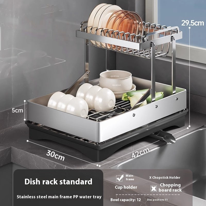 Stainless Steel Dish Storage Rack Draining Plate Rack
