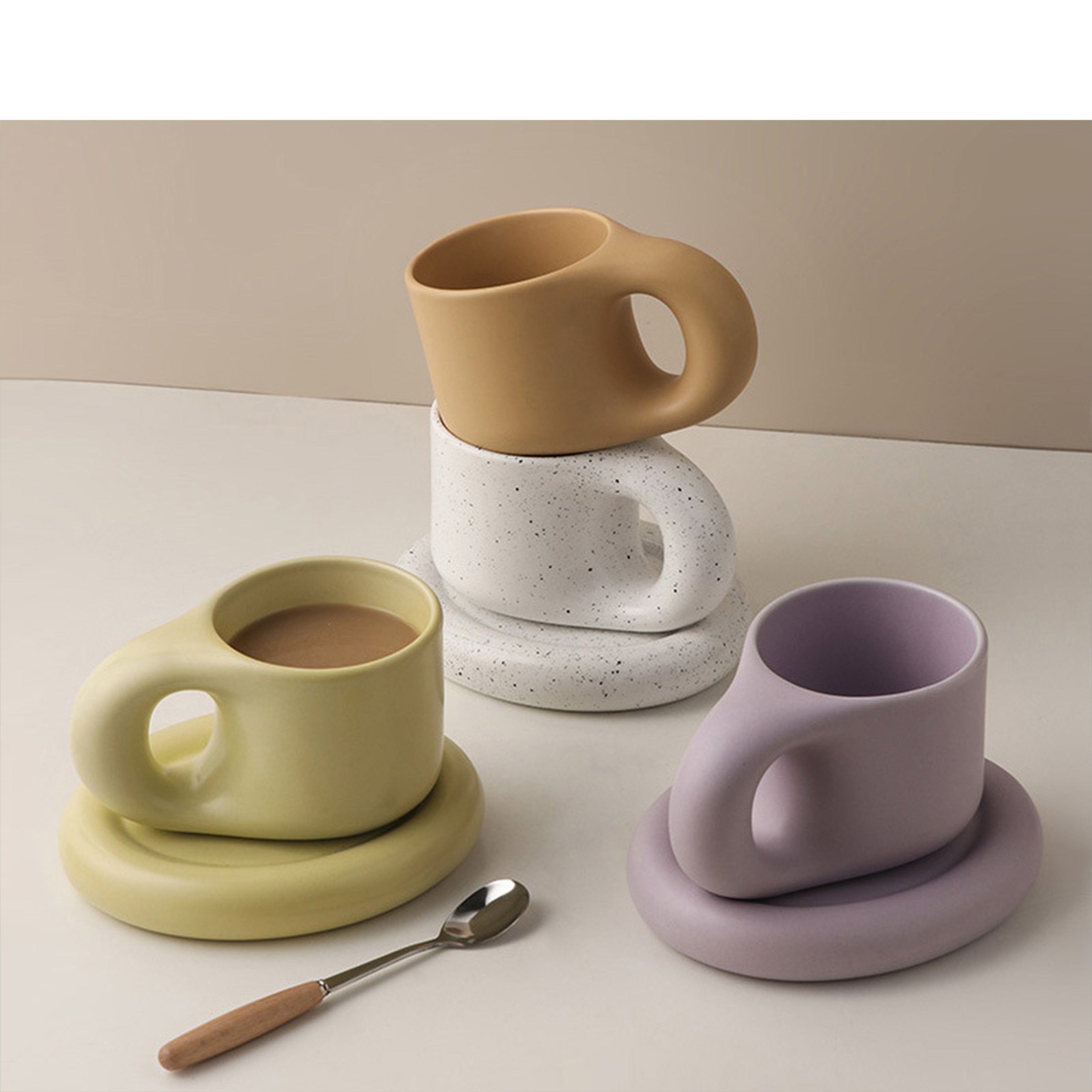 Nordic Minimalist Ceramic Mug Fat Mug Set