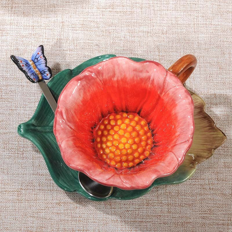 Rose Cup Ceramic Cup Creative Tea Cup Set