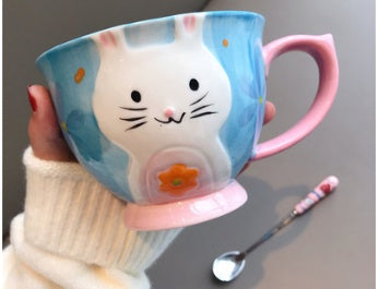 Ceramic Mug Household Mug Oatmeal Mug Cute