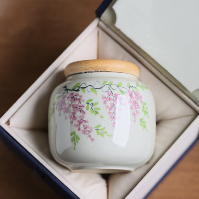 Wisteria Flower Small Tea Jar Sealed Jar