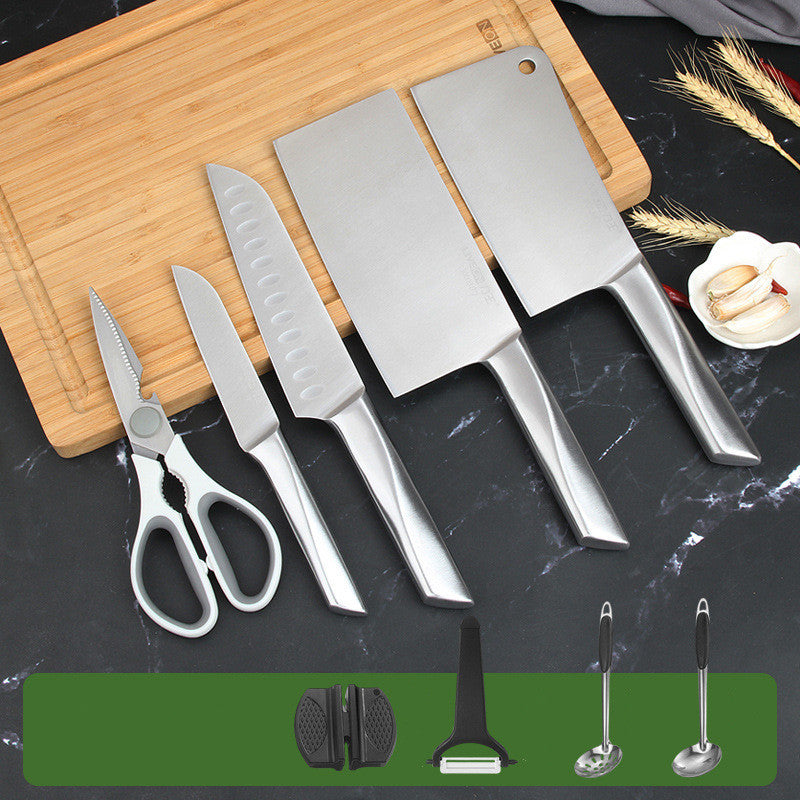 Household kitchen knife and cutting board