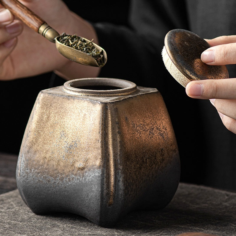 Ceramic Household Gilding Sealed Jar