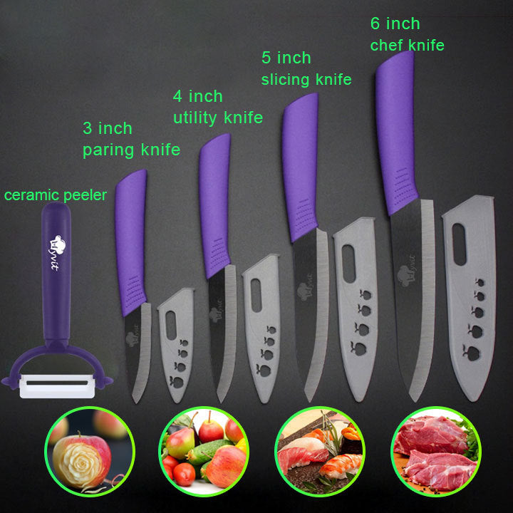 Zirconium Oxide Non-slip Handle Ceramic Knife Set