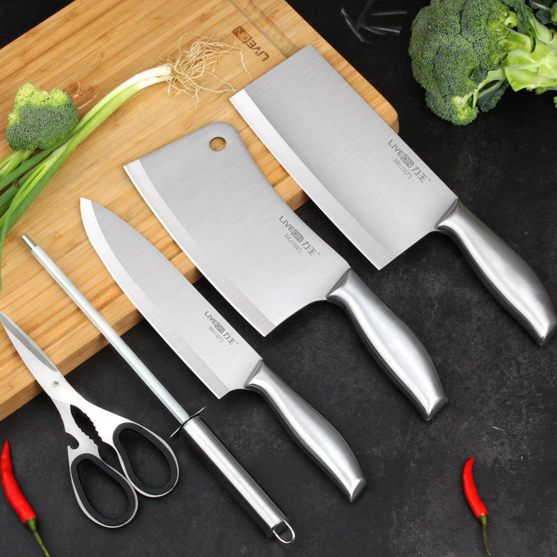 Household kitchen knife and cutting board