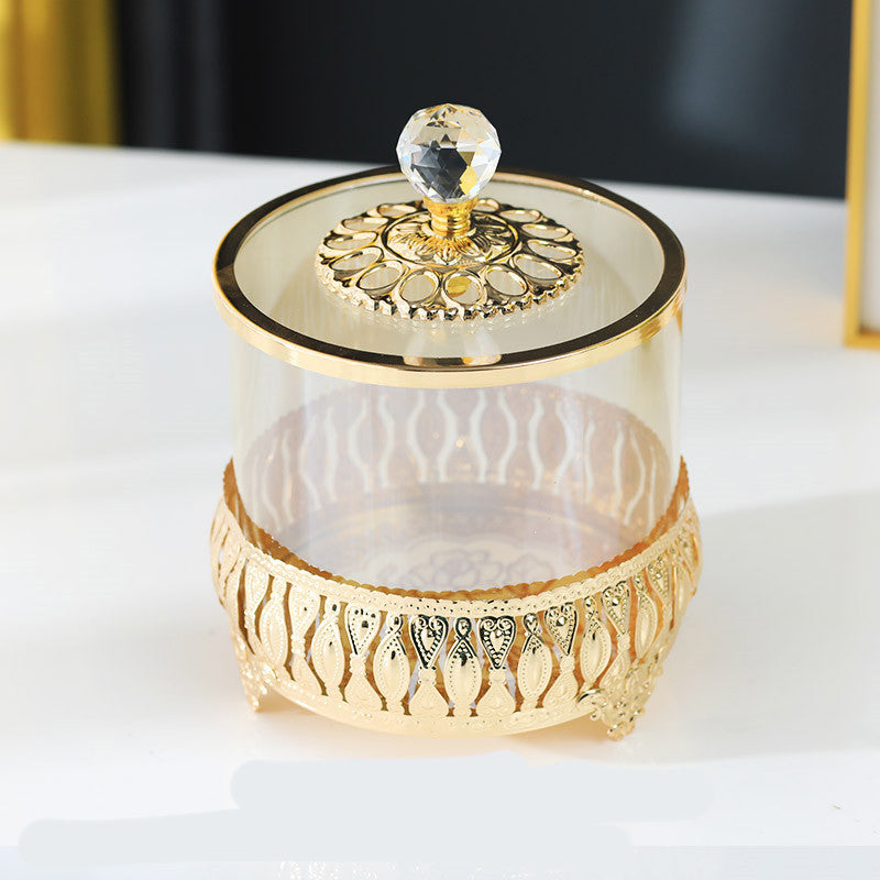 Metal Glass Candy Storage Jar