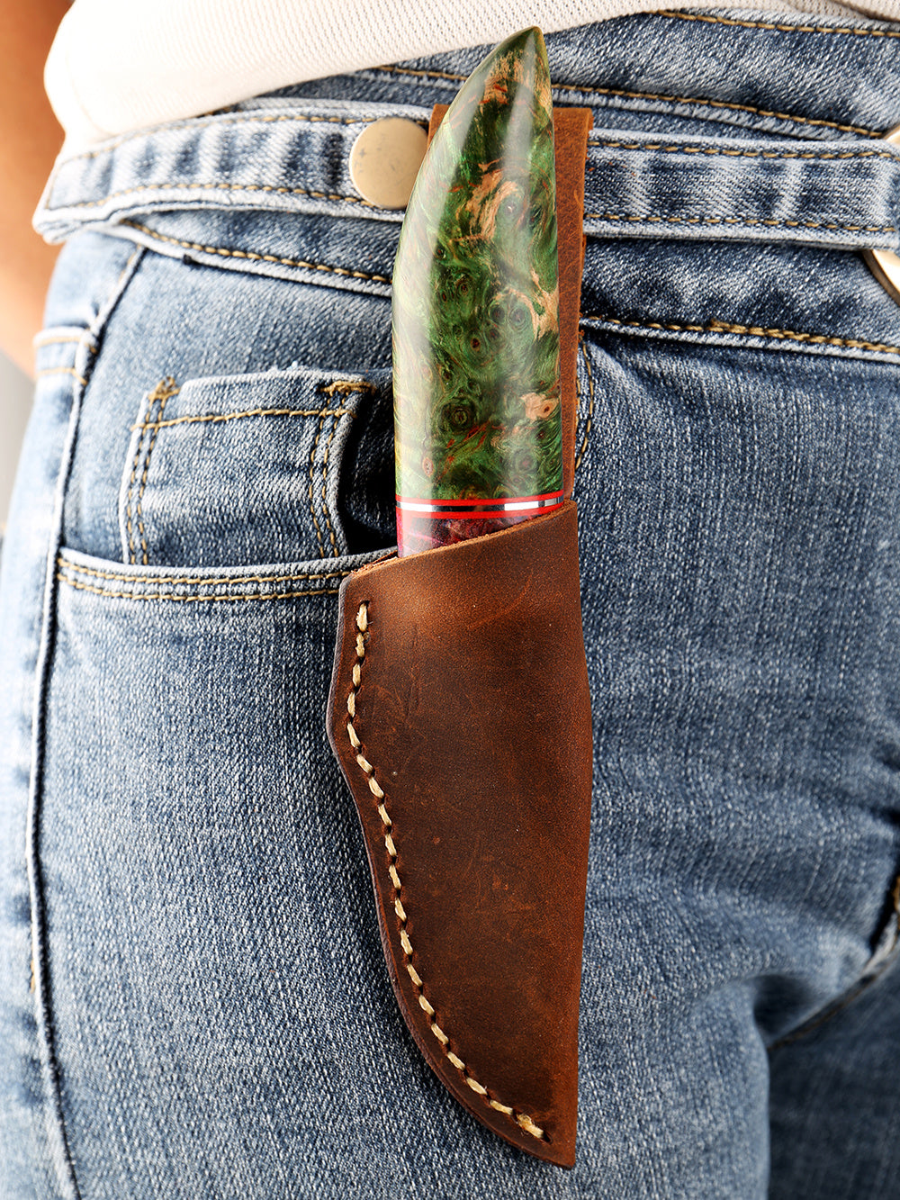 Outdoor Small Straight Fruit Wood Handle