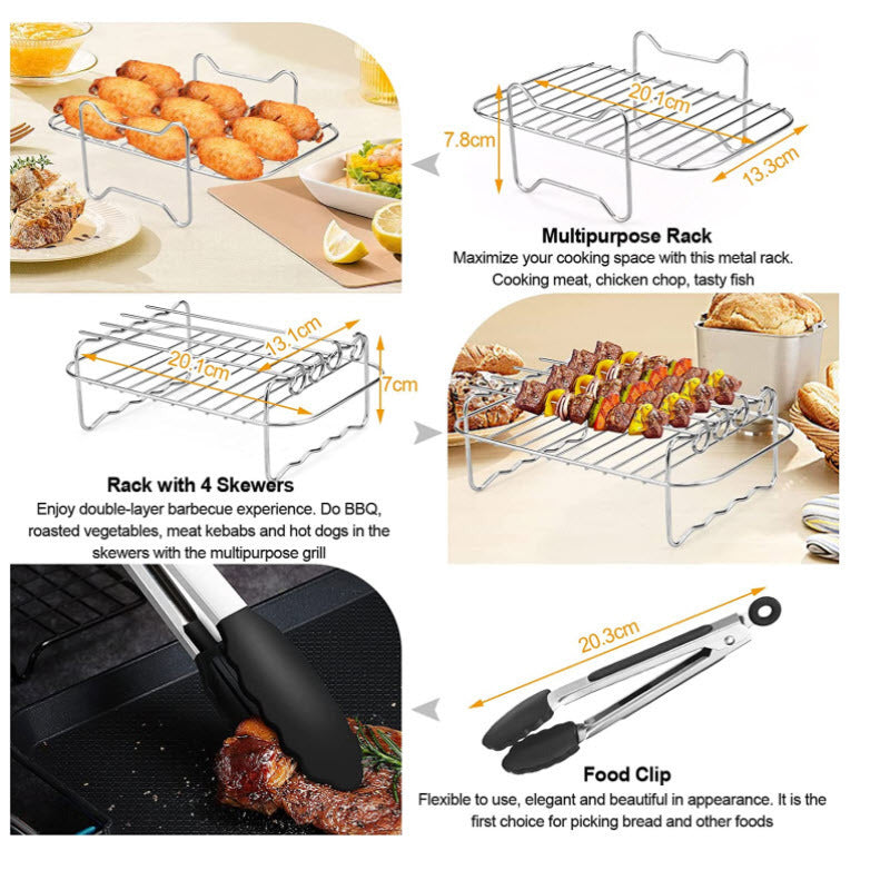 Air Fryer Rectangular Set Double Pot Grill