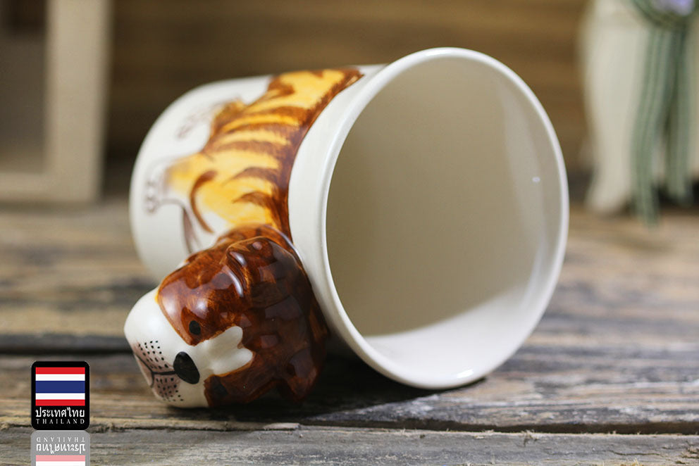 Hand painted animal mug