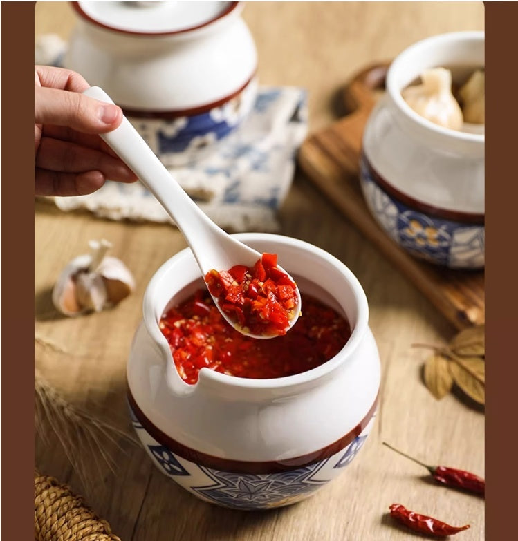 Lard Jar Household Ceramic Spice Jars