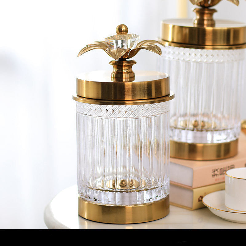 Metal Glass Candy Storage Jar