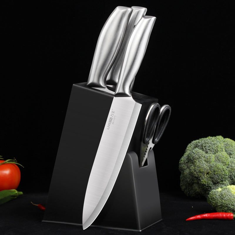 Household kitchen knife and cutting board