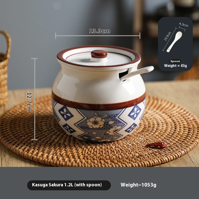 Lard Jar Household Ceramic Spice Jars