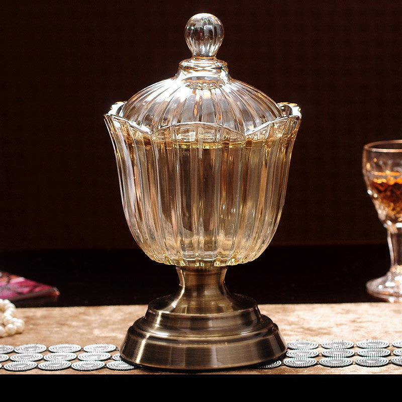 Metal Glass Candy Storage Jar