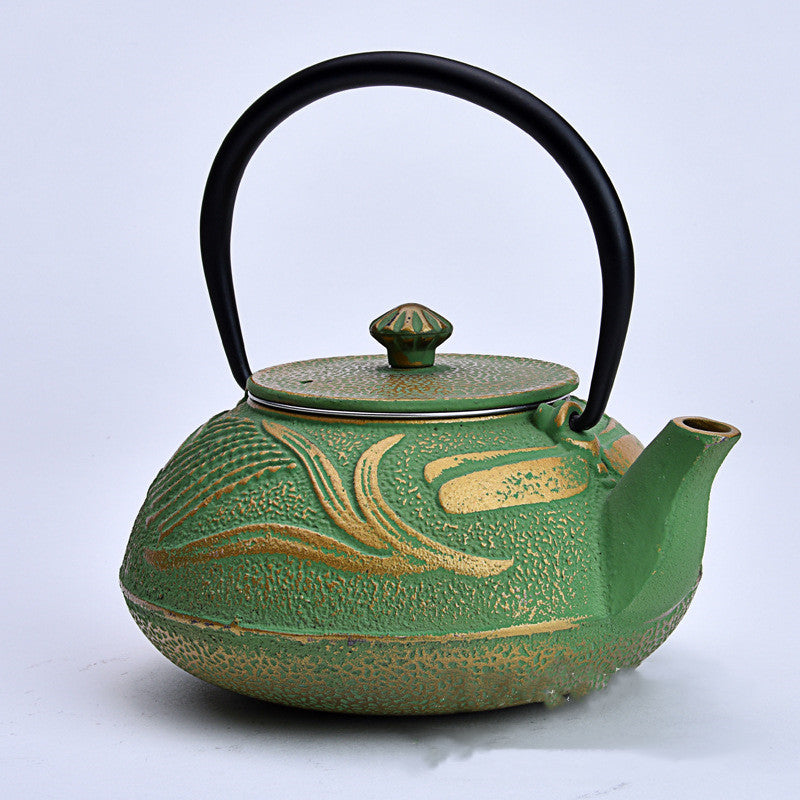 Iron pot dragonfly gold green