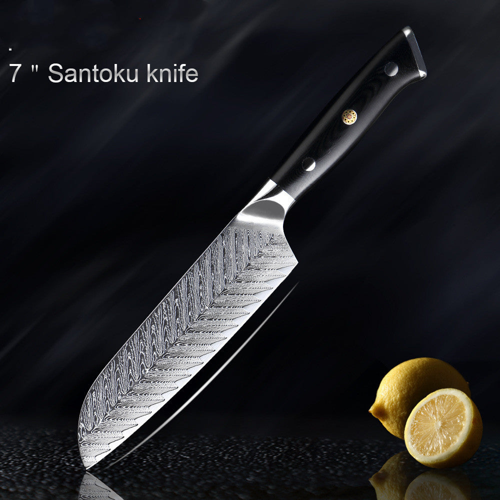 Damascus kitchen knife fish bone