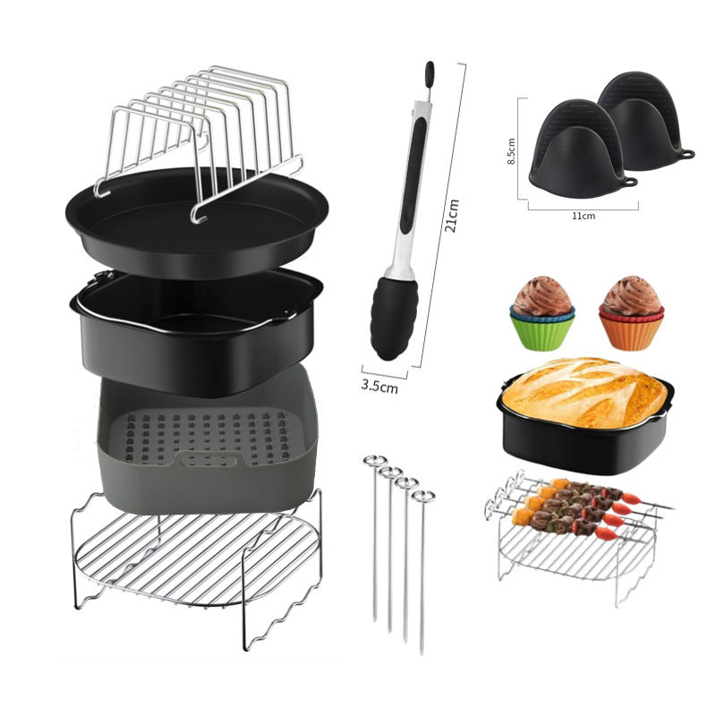 Air Fryer Accessories Suit Silicone Liner Grill Rack Steamer