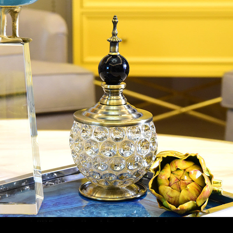 Metal Glass Candy Storage Jar