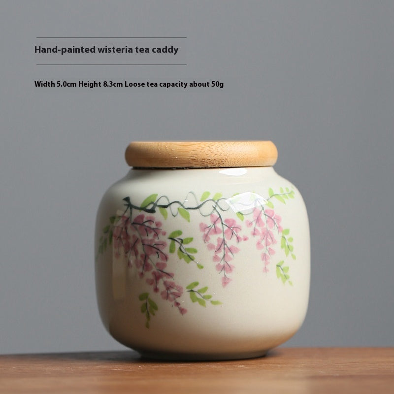 Wisteria Flower Small Tea Jar Sealed Jar
