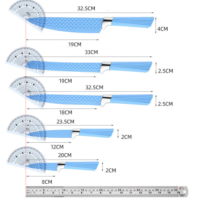 Colorful Household Acrylic Knife Six-piece Set