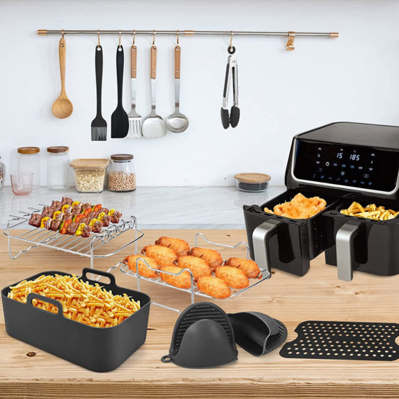 Air Fryer Rectangular Set Double Pot Grill