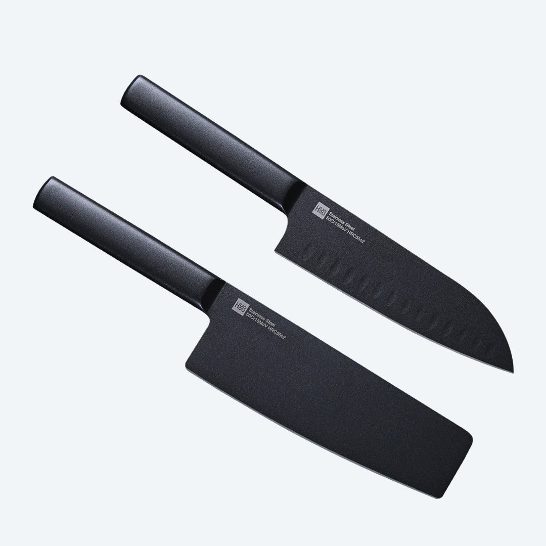 Huohou Cool Black Steel Knife Set