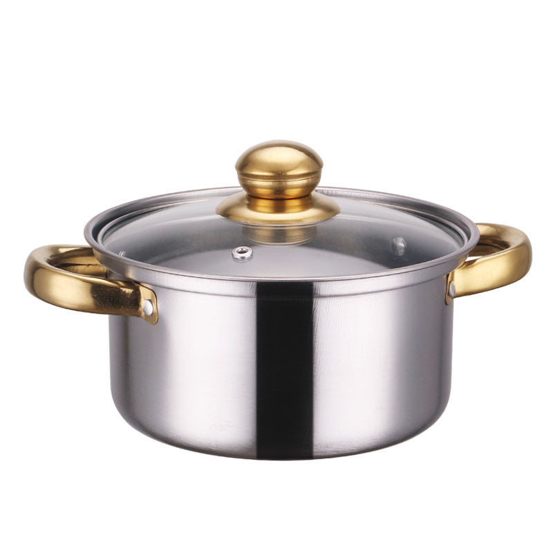 Gold Handle Pot Set Non-stick Pan Stainless Pots Suit