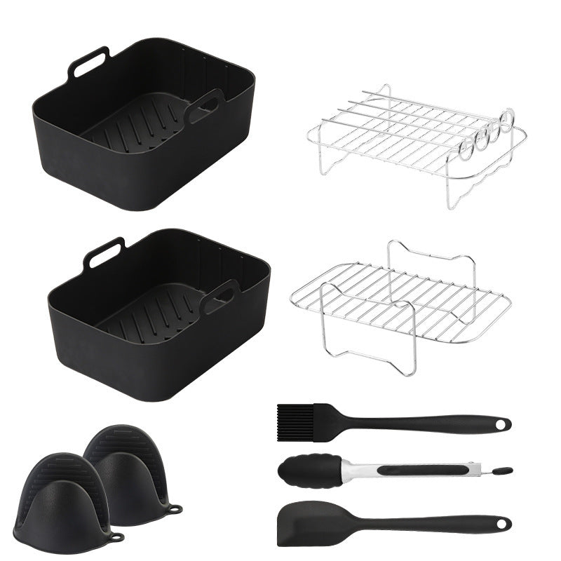 Air Fryer Accessories Suit Silicone Liner Grill Rack Steamer