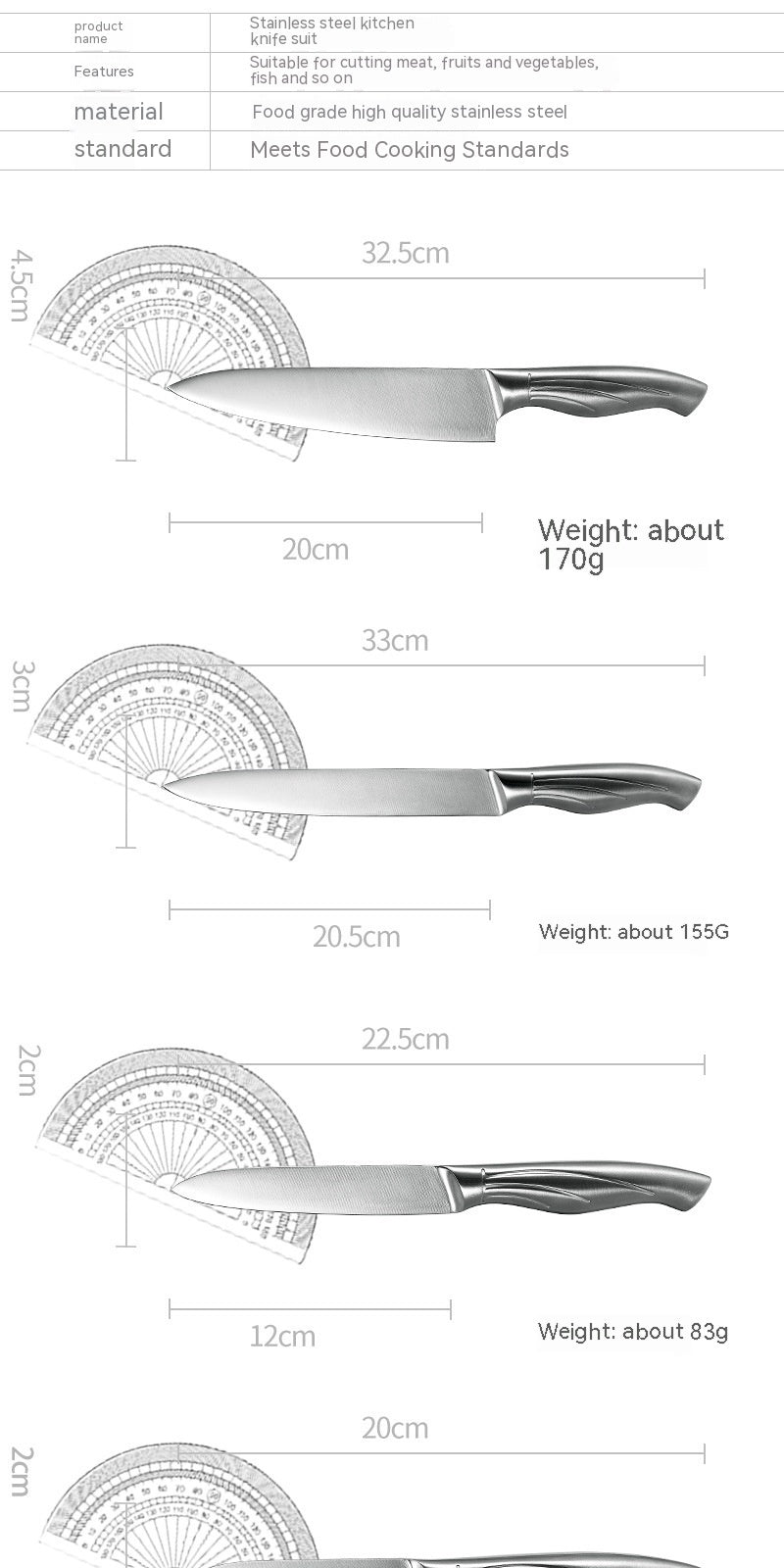 13-piece Stainless Steel Hollow Handle Kitchen Knife Set