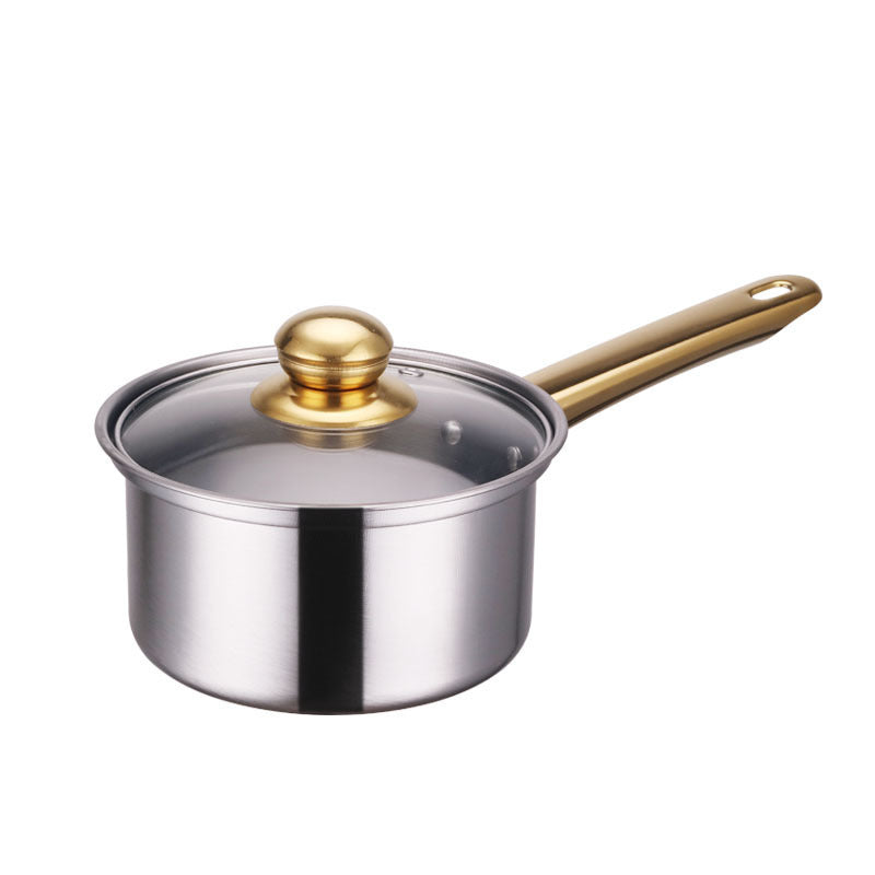 Gold Handle Pot Set Non-stick Pan Stainless Pots Suit