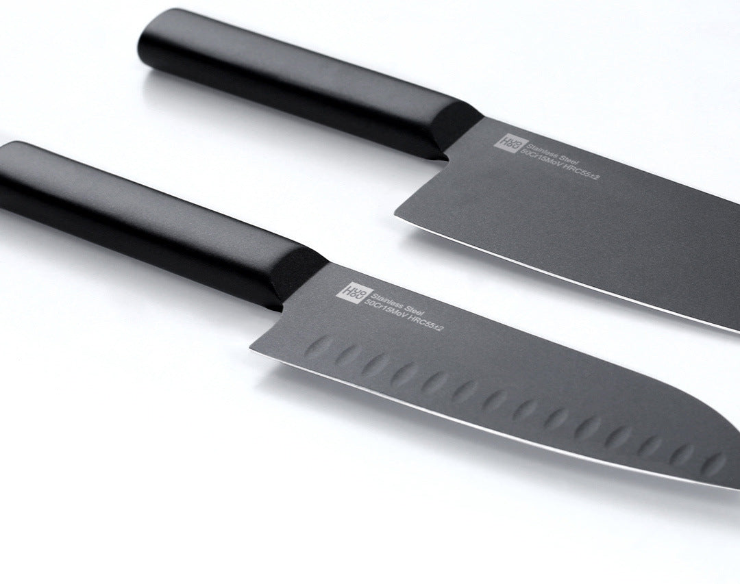 Huohou Cool Black Steel Knife Set