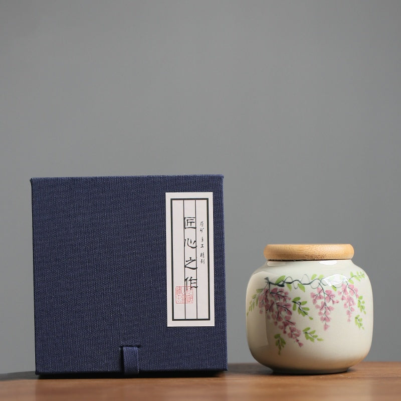 Wisteria Flower Small Tea Jar Sealed Jar