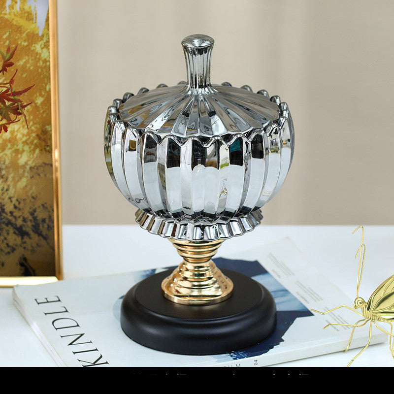 Metal Glass Candy Storage Jar