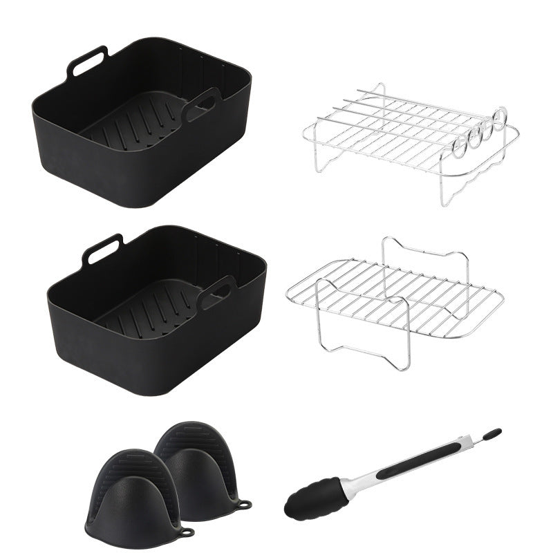 Air Fryer Accessories Suit Silicone Liner Grill Rack Steamer