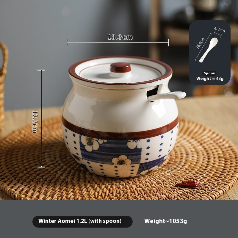 Lard Jar Household Ceramic Spice Jars