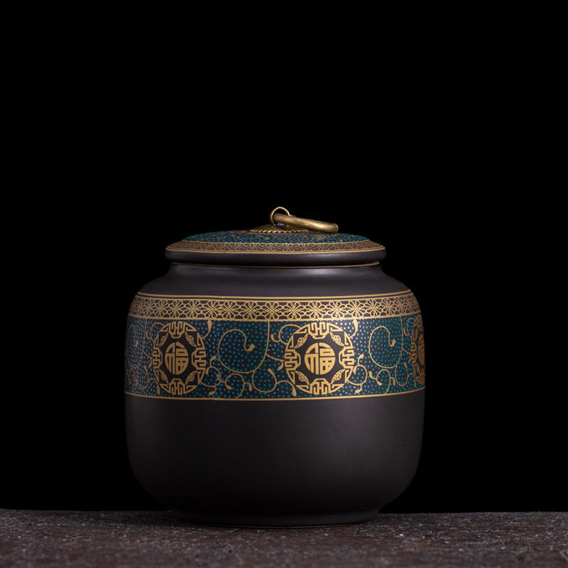 Ceramic Retro Tea Jar Medium Sealed Storage Jar