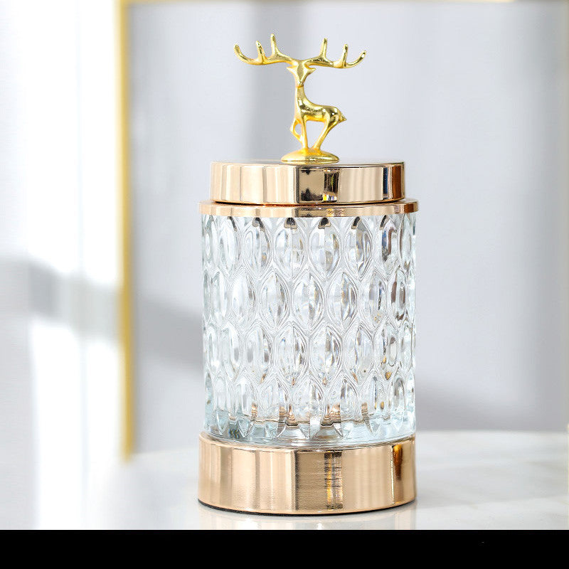 Metal Glass Candy Storage Jar